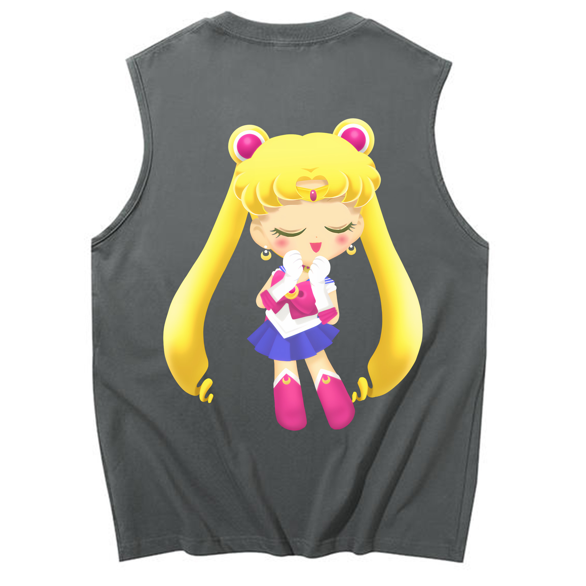 （画像用） 美少女戦士セーラームーン 月野 うさぎ つきの うさぎ Sailor Moon Tsukino Usagi コットン100％タンクトップ（背面プリント）